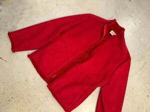 Vintage Cameleon Red Faux Suede Sherpa Lined Zip Up Jacket Size M